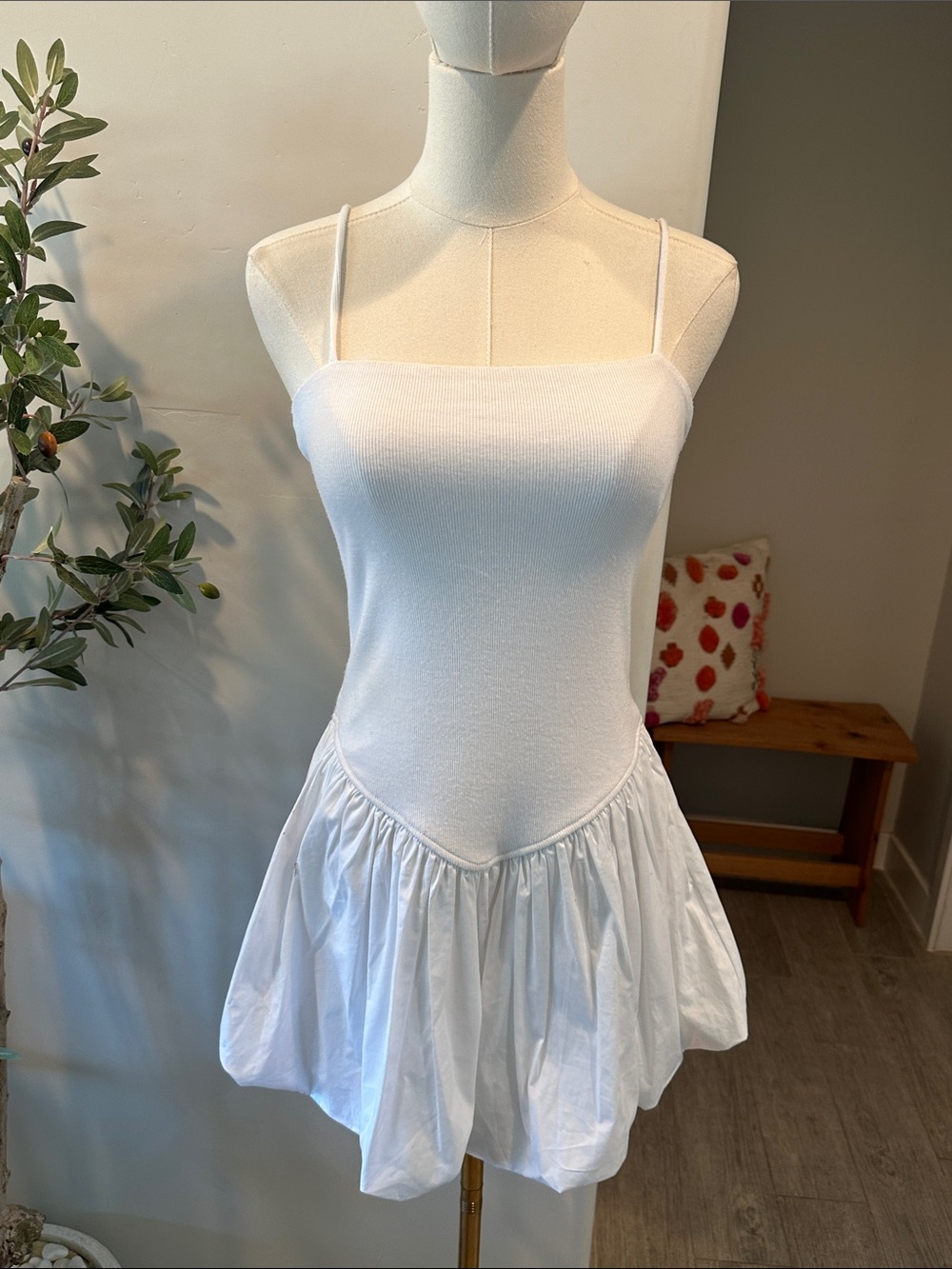 BP. Nordstrom Drop Waist White Bubble Dress - Picture 6 of 10